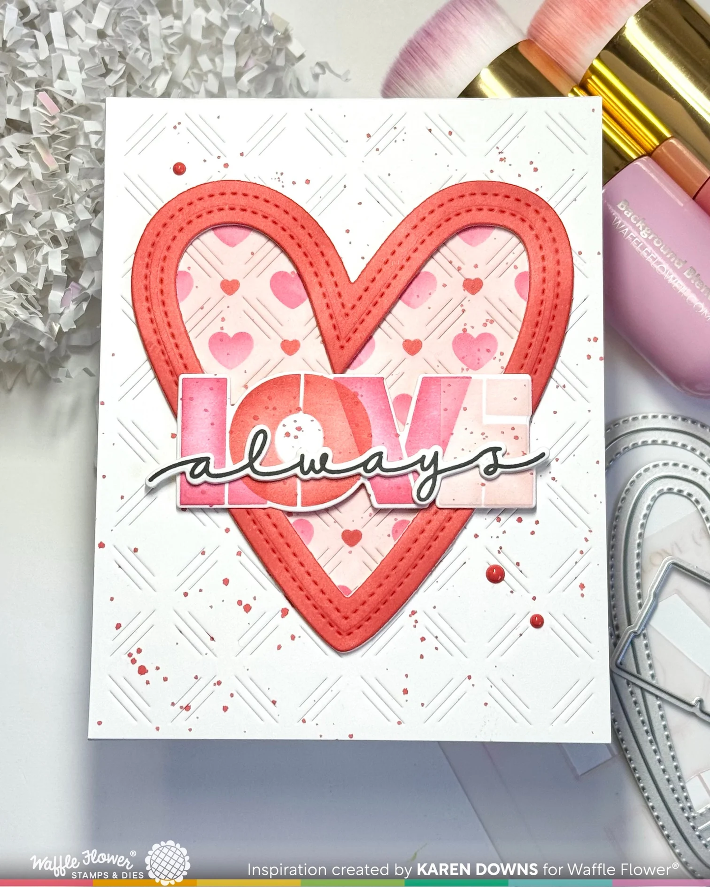 Waffle Flower - Double Stitched Hearts Die