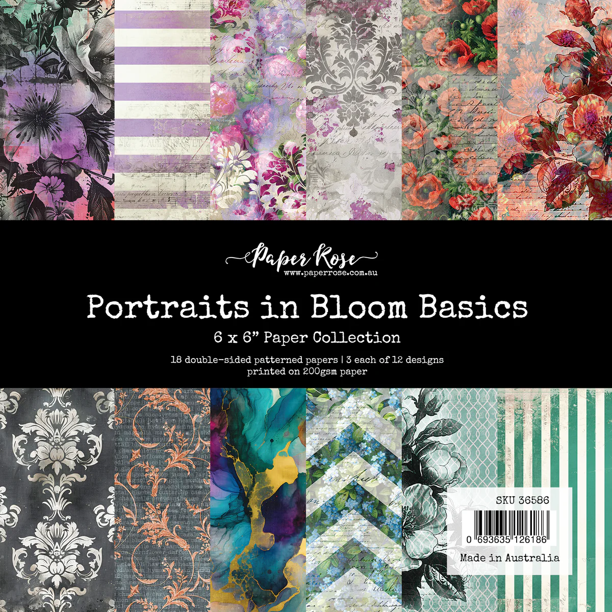 Paper Rose - Portraits in Bloom - 6x6 Basics Paper Pad