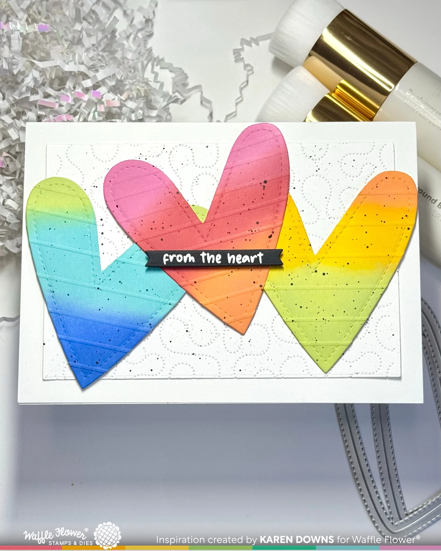 Waffle Flower - Double Stitched Hearts Die