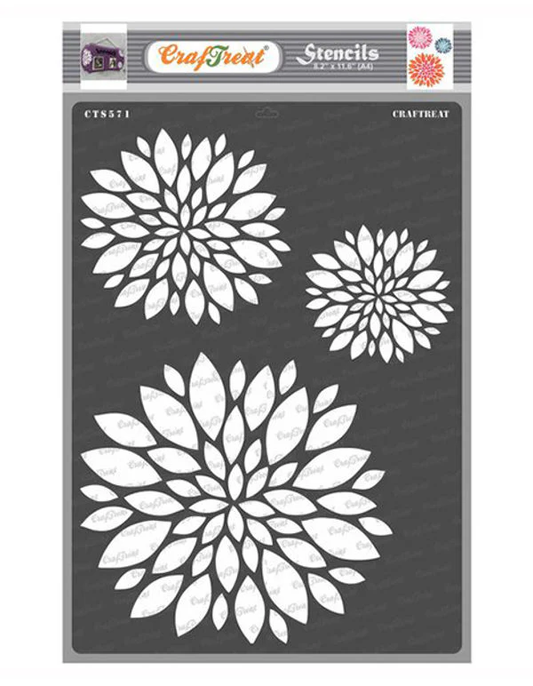 CrafTreat - Mum Flower Stencil