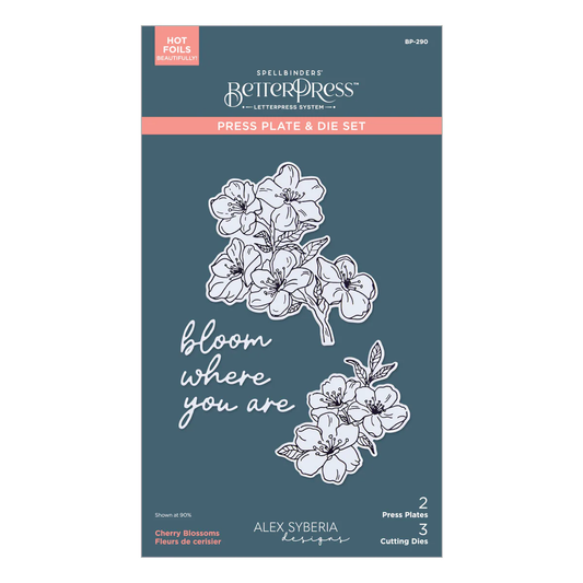 Spellbinders - BetterPress - Cherry Blossom Press Plate & Die Bundle by Alex Syberia