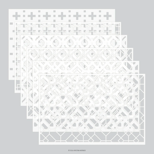 Concord & 9th - Layered Lattice Stencil Pack by Kristina Werner