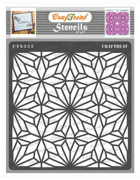 CrafTreat - Geometric Flowers Stencil