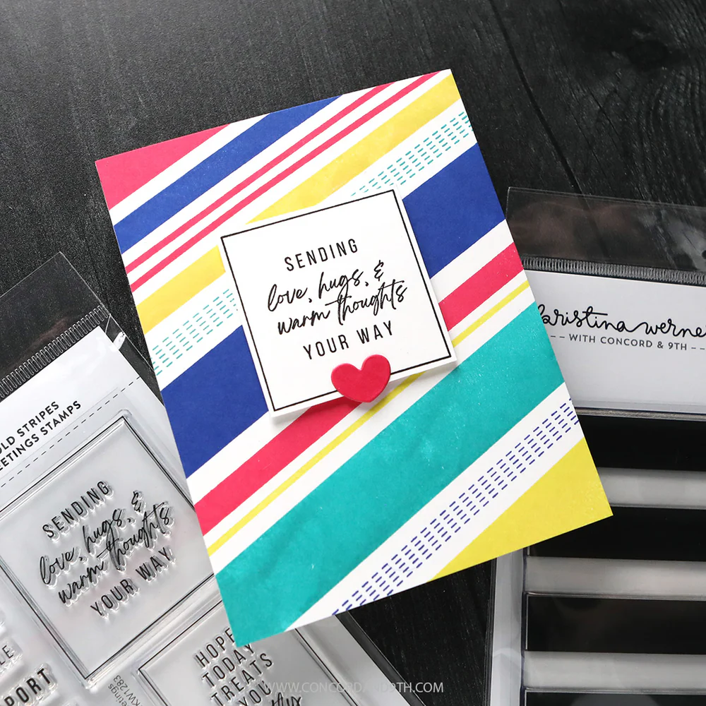 Concord & 9th - Bold Stripes Greetings Stamp Set by Kristina Werner