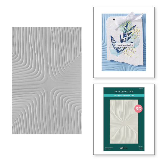 Spellbinders - BetterPress - Lined Corners 3D Embossing Folder by Dina Wakley