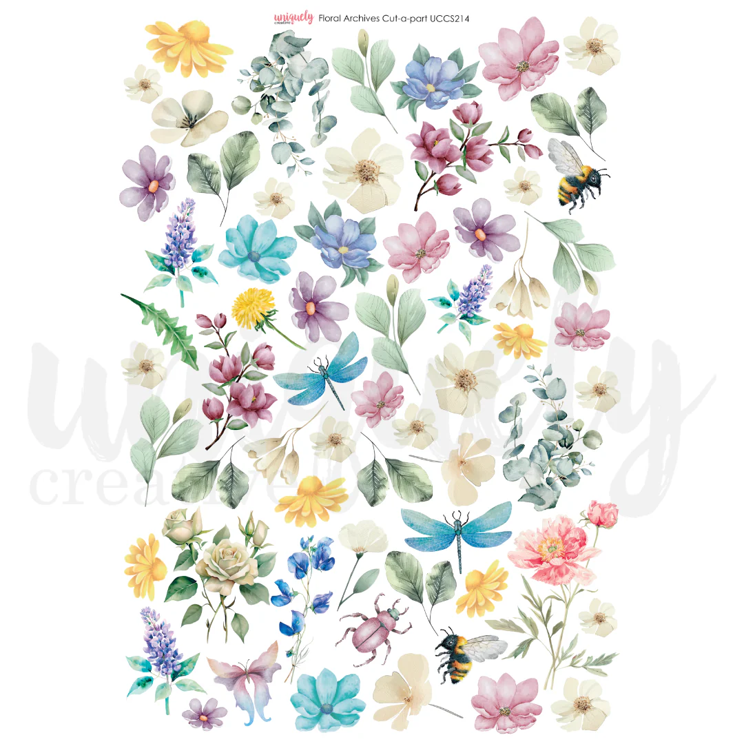 Uniquely Creative - Floral Archives - Cut-A-Part Sheet
