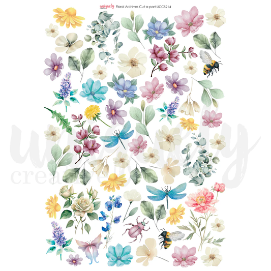 Uniquely Creative - Floral Archives - Cut-A-Part Sheet