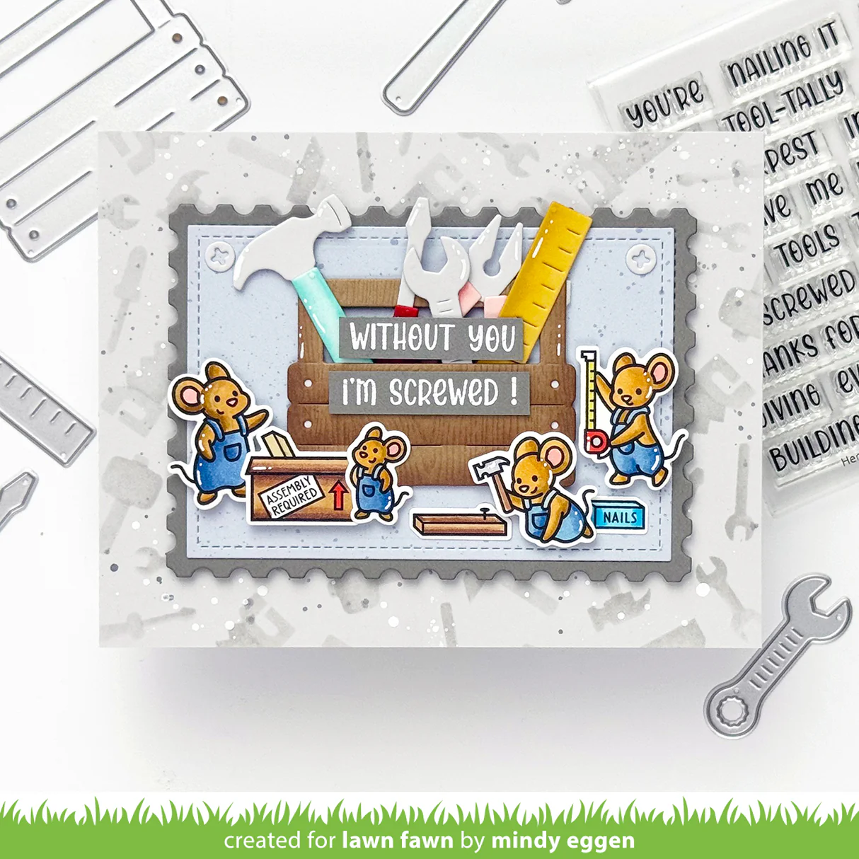 Lawn Fawn - Tool Time Background Stencil Set