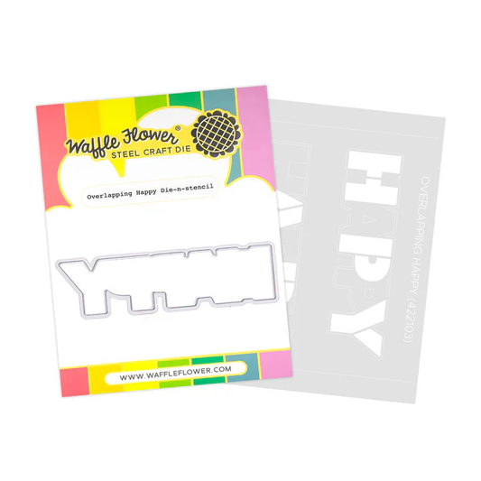 ***PRE-ORDER*** Waffle Flower - Overlapping Happy Die-n-stencil Bundle