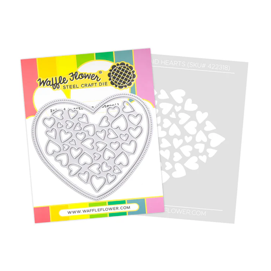 Waffle Flower - Inlaid Hearts Die-n-stencil & Stamp Bundle