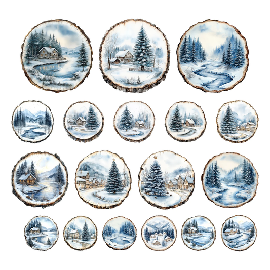 Simply Stated - Forever Frost - Wood Slices Ephemera