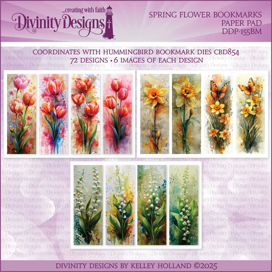 Divinity Designs - Spring Flowers Bookmarks Paper Pad