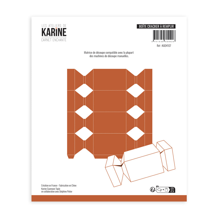 Les Ateliers de Karine - Carnet Enchante - Boite Cracker a Remplir Die Set