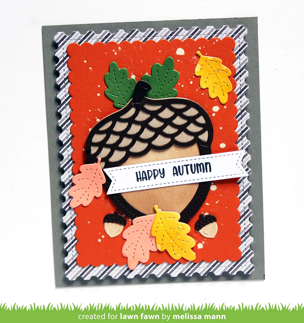 Lawn Fawn - Stitched Acorn Frame Die Set