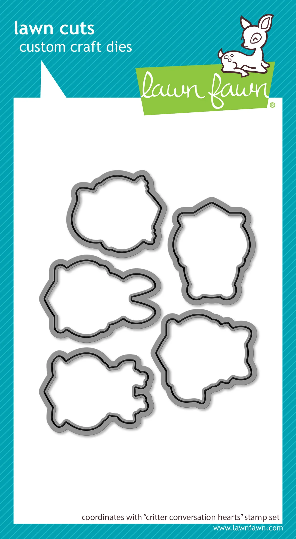 Lawn Fawn - Critter Conversation Hearts Stamp, Die & Stencil Bundle
