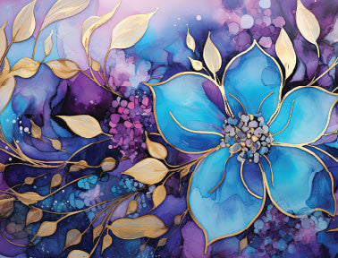 Divinity Designs - A2 Card Fronts - Stained Glass Watercolor Flowers