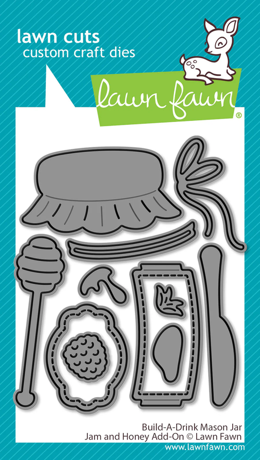 Lawn Fawn - Build-A-Drink Mason Jar Jam and Honey Add-On Die Set