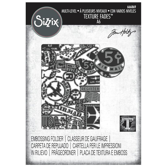 Sizzix - Texture Fades Embossing Folder - Vault Airmail