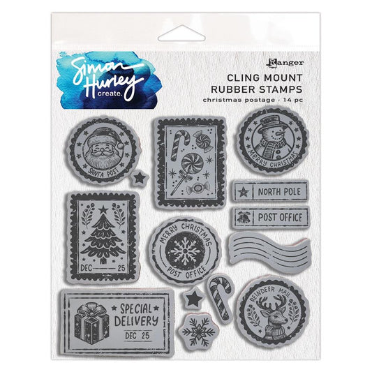 Simon Hurley - Christmas Postage Cling Mount Background Stamp Set