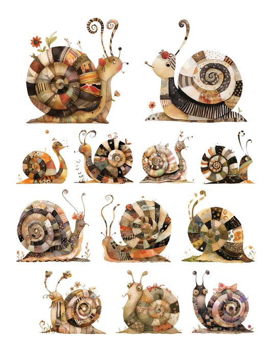 Simply Stated - Patchwork Snails Ephemera Pack