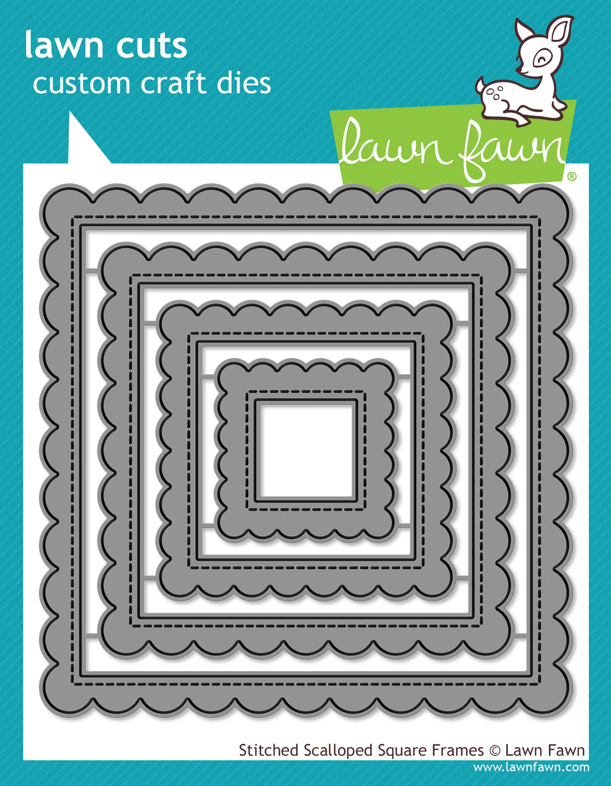 Lawn Fawn - Stitched Scalloped Square Frames Die Set
