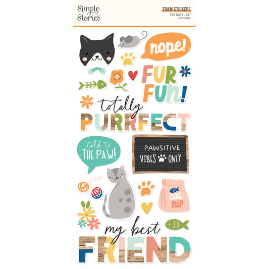 Simple Stories - Fur Baby: Cat - Foam Stickers