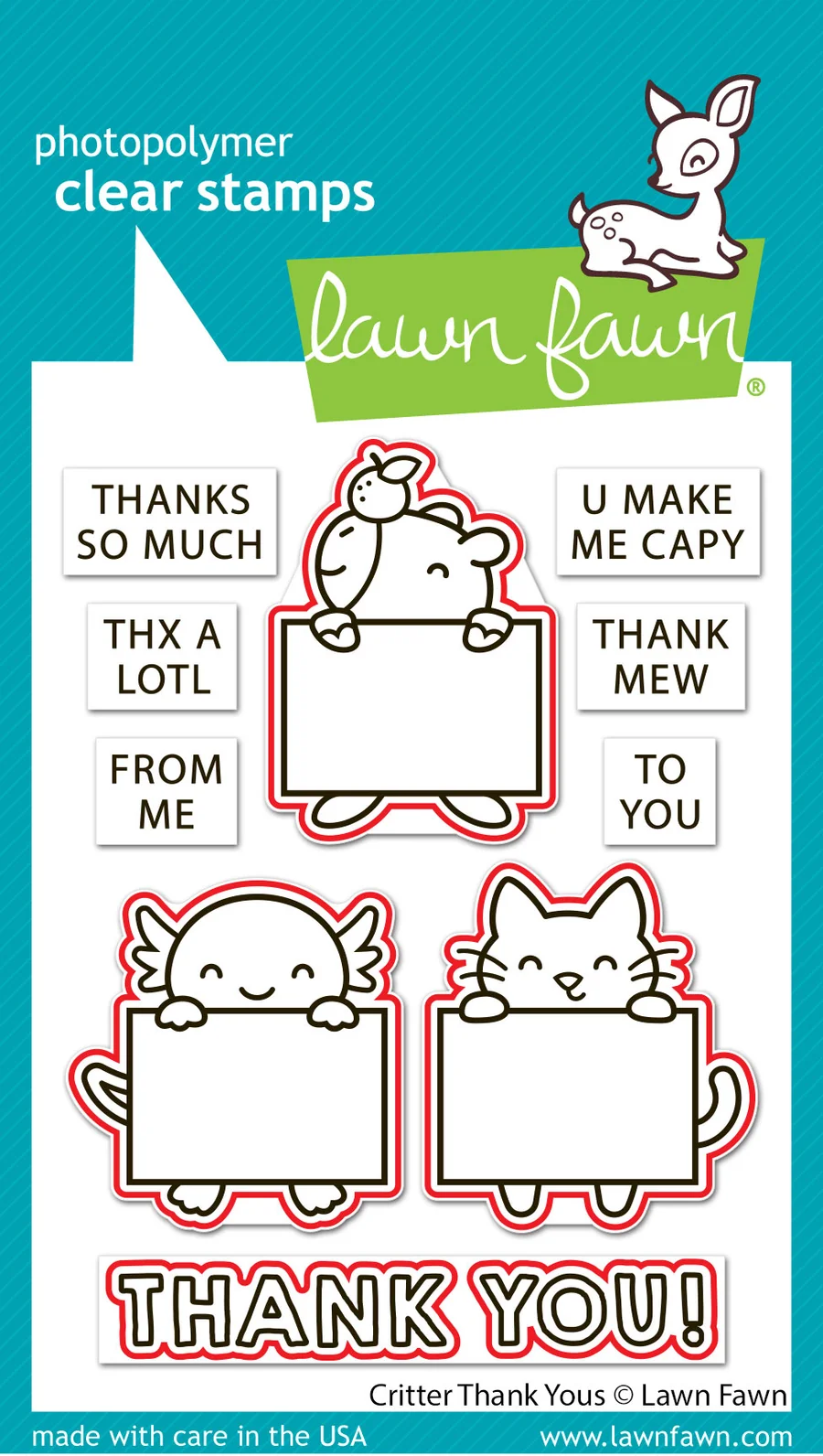 Lawn Fawn - Critter Thank Yous Add-On Die & Stencil Bundle