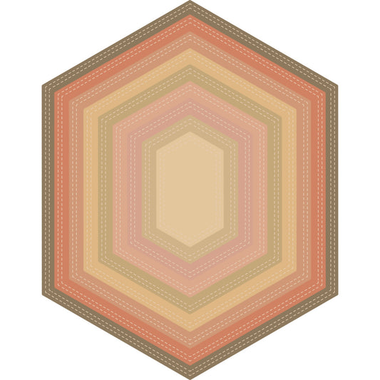 Prism Studio - Nesting Double Stitched Hexagons Die Set