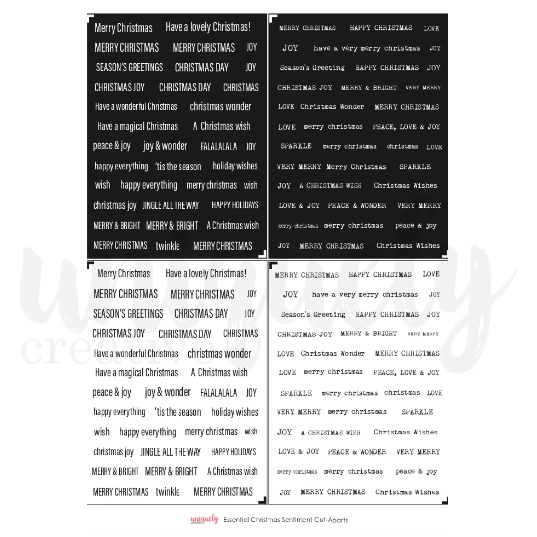 Uniquely Creative - Essential Christmas Sentiments Cut-A-Part