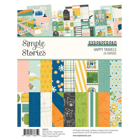 Simple Stories - Happy Travels - 6x8 Paper Pad