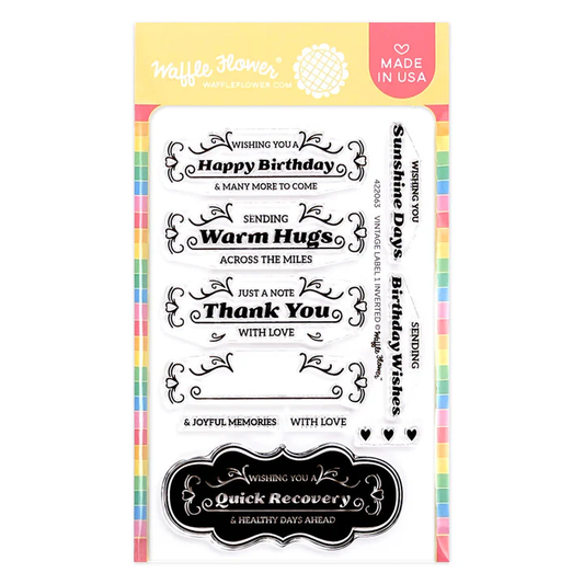 Waffle Flower - Vintage Label 1 Inverted Stamp
