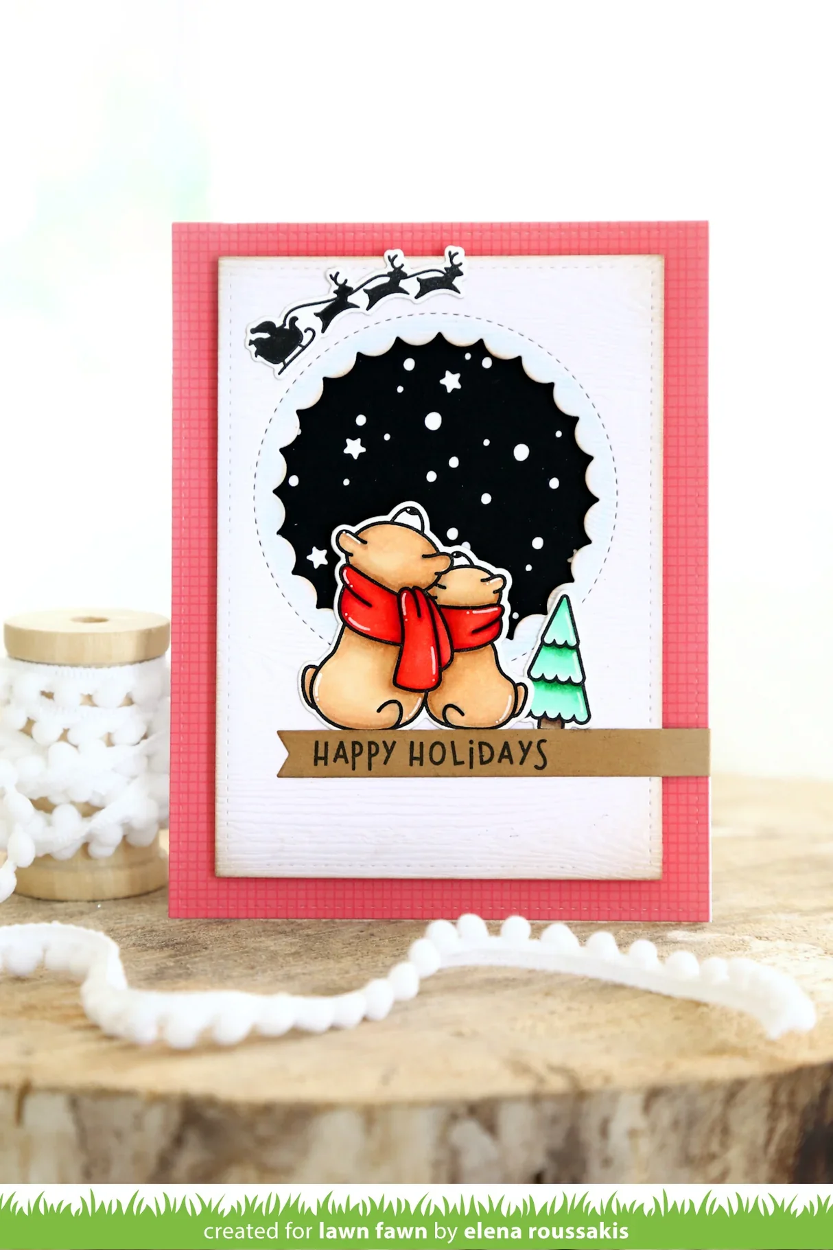Lawn Fawn - Reverse Stitched Scalloped Circle Windows Die Set