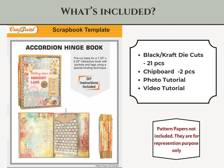 CrafTreat - Blank Precut Album Base - Accordion Hinge: Kraft