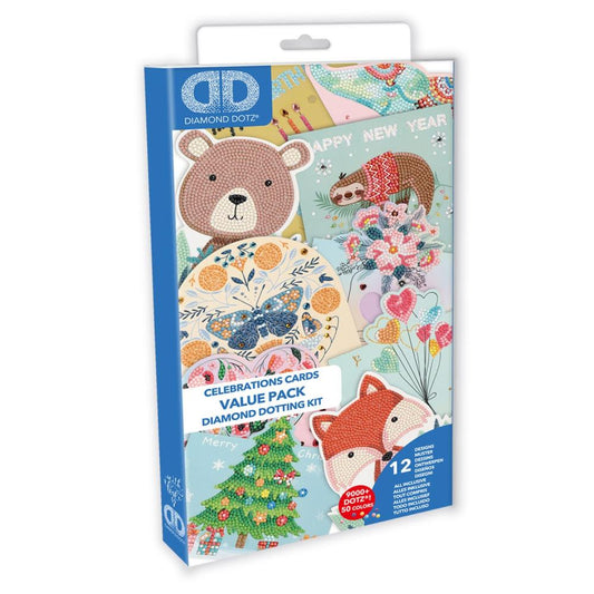 Diamond Dotz - Diamond Art Greeting Card Variety Kit - Celebrations Card