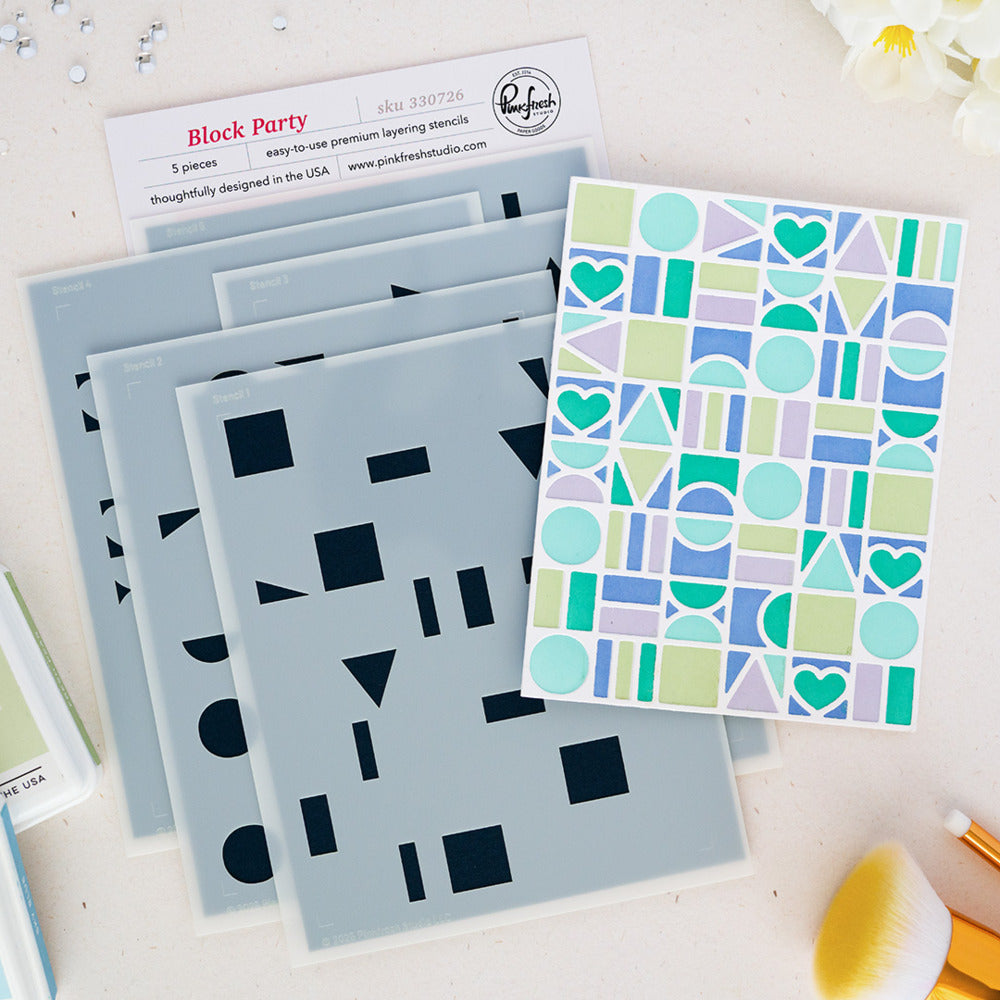 Pinkfresh - Block Party Stencil & Die Bundle