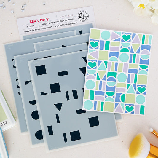 Pinkfresh - Block Party Stencil & Die Bundle