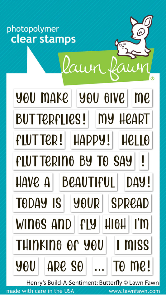 Lawn Fawn - Henry's Build-A-Sentiment: Butterfly Stamp Set