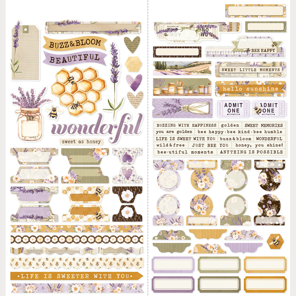 Simple Stories - Simple Vintage Lavender Fields - Basics Sticker Sheet