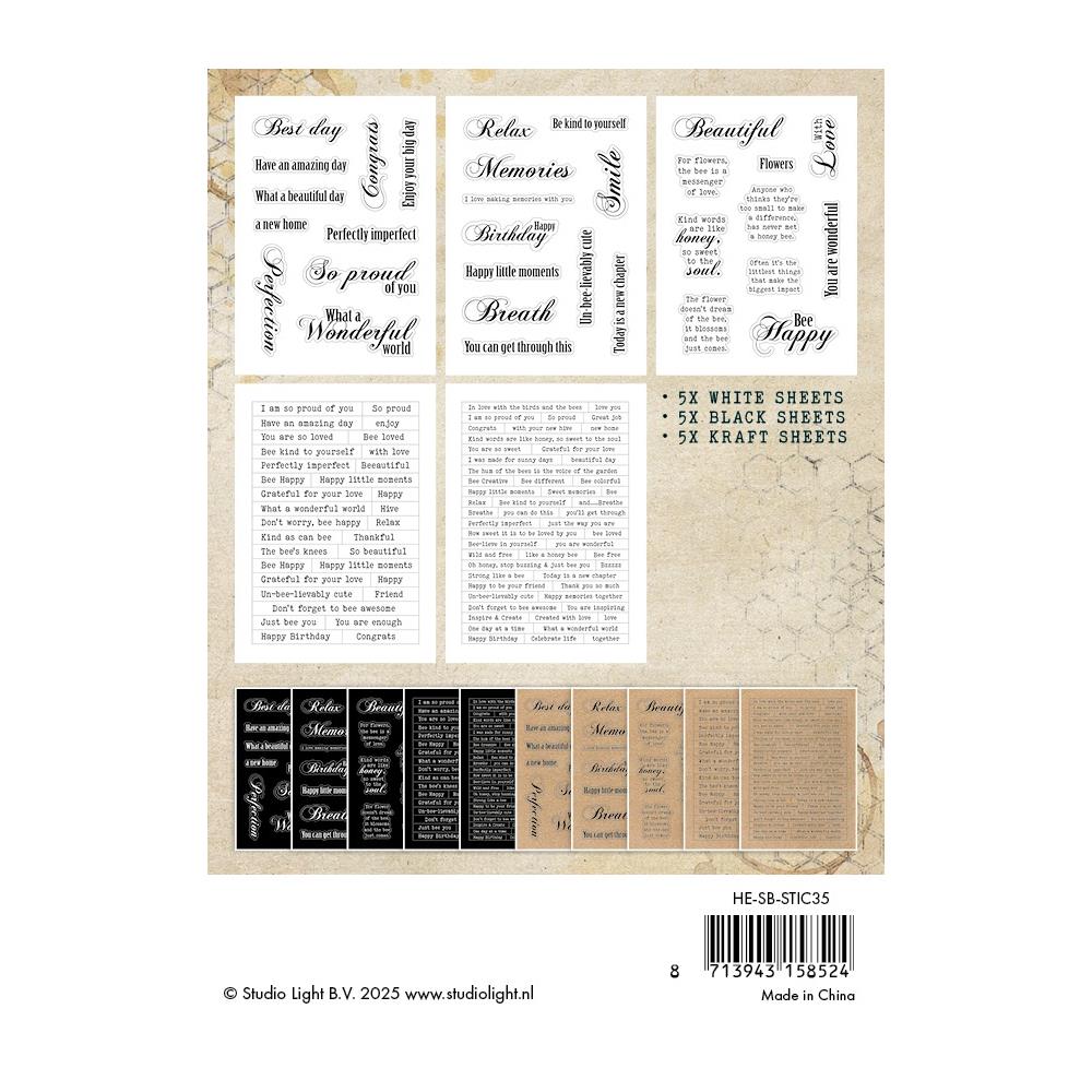 Studio Light - Sweet Bee Memories Sticker Sheet