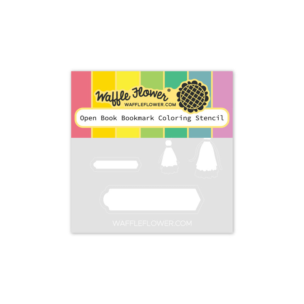 Waffle Flower - Open Book Bookmark Stamp, Stencil & Die Bundle
