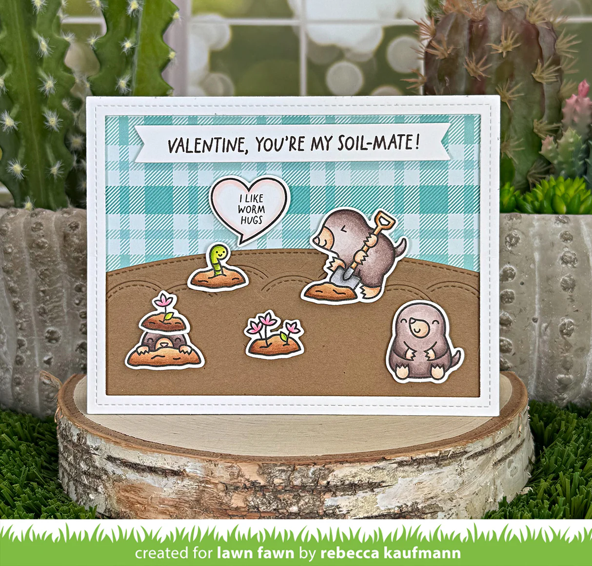 Lawn Fawn - A Mole Lot of Love Stamp, Die & Stencil Bundle