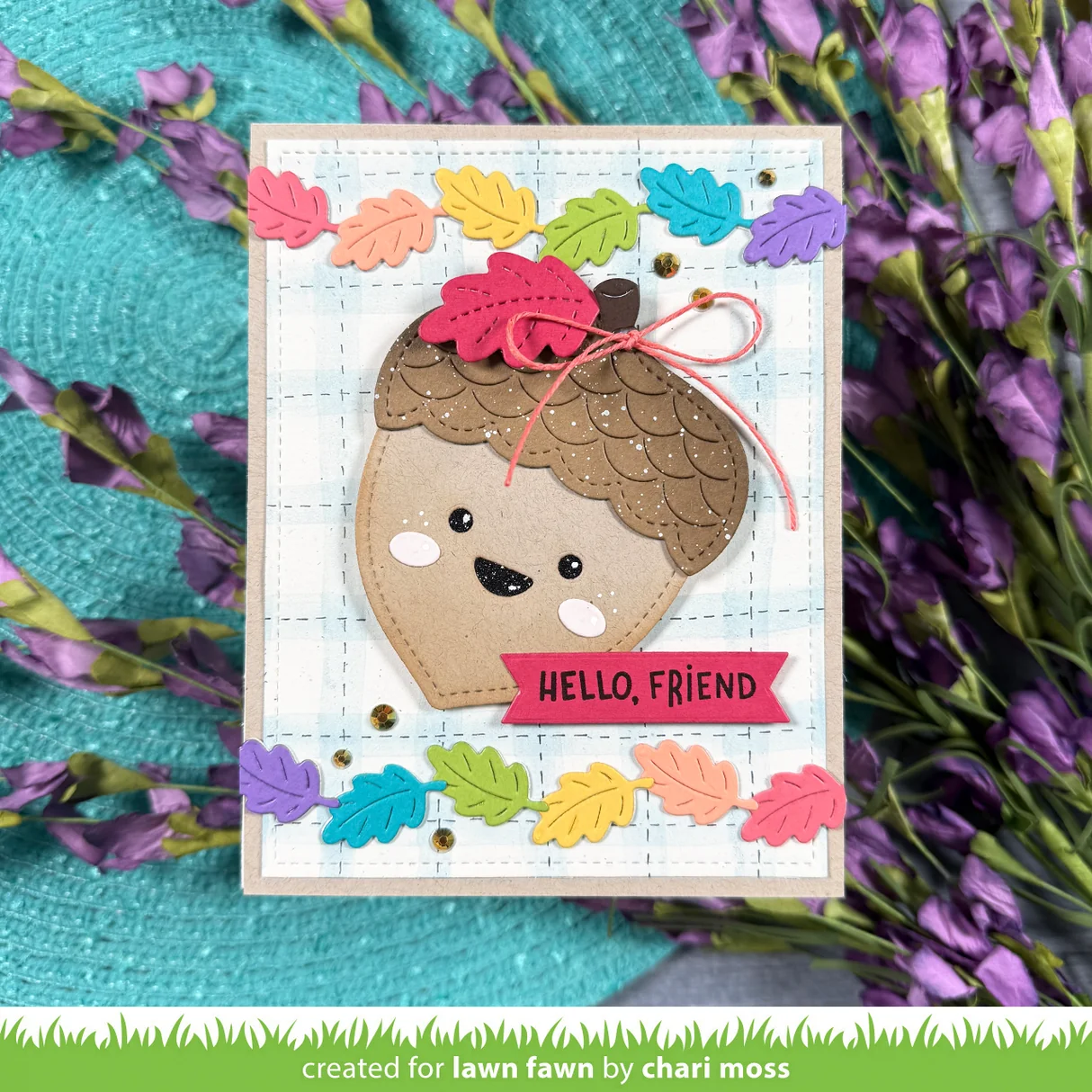 Lawn Fawn - Leaf and Acorn Border Die Set