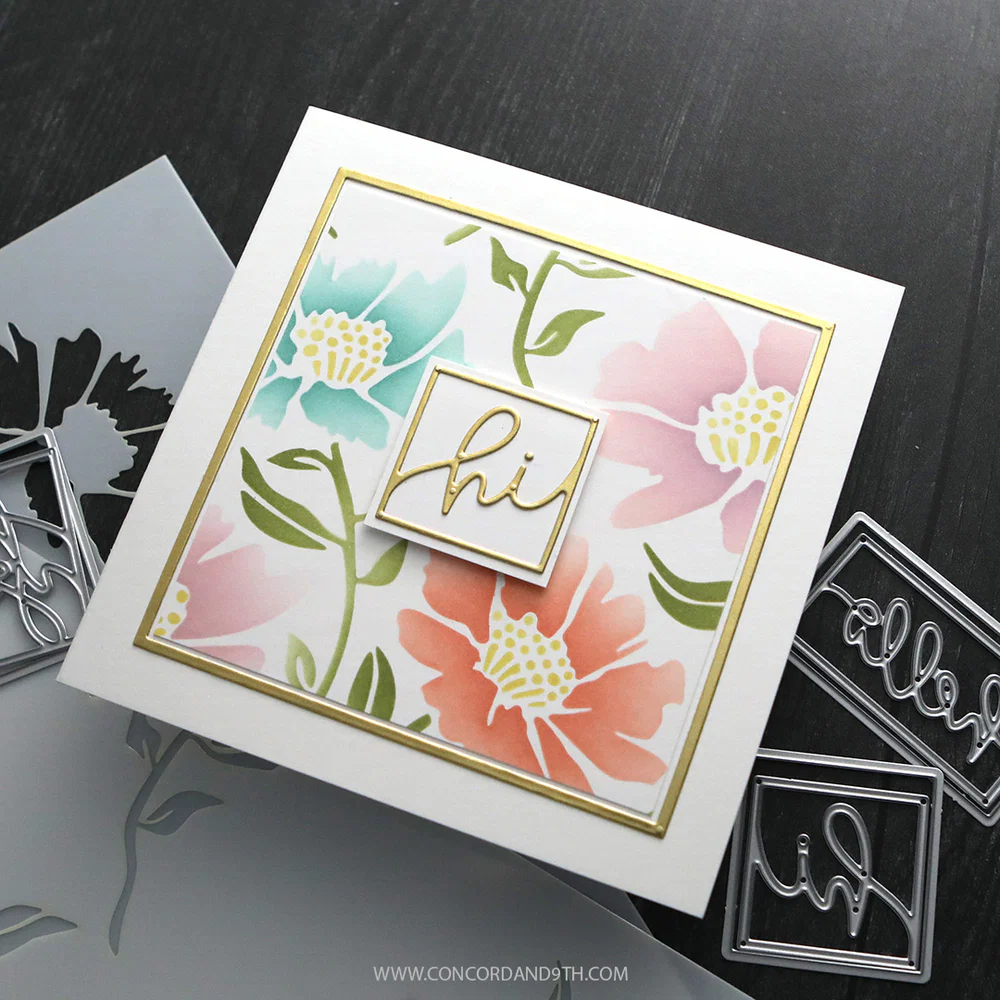 Concord & 9th - Framed Script Hellos Die Set by Kristina Werner