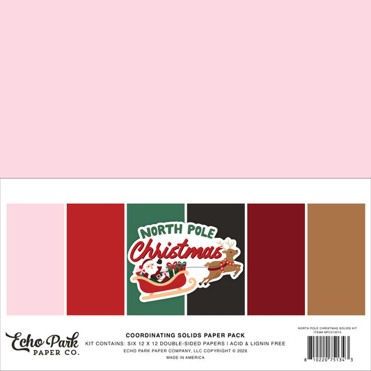 Echo Park - North Pole Christmas - Solids Paper Pack