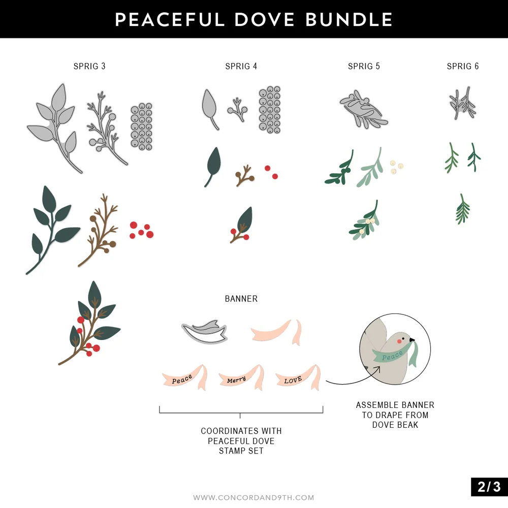 Concord & 9th - Peaceful Dove Stamp & Die Bundle