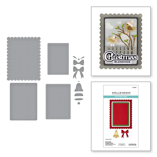Spellbinders - Bow & Bell Scallop Frame Die Set by Lisa Horton