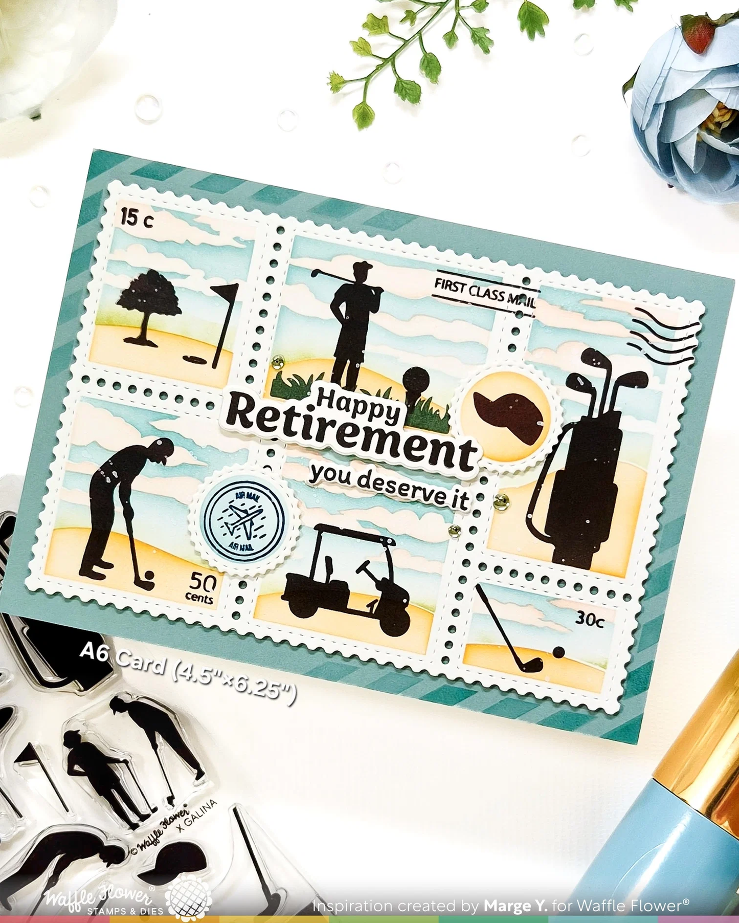 Waffle Flower - Retirement Sentiments Stamp & Die Bundle