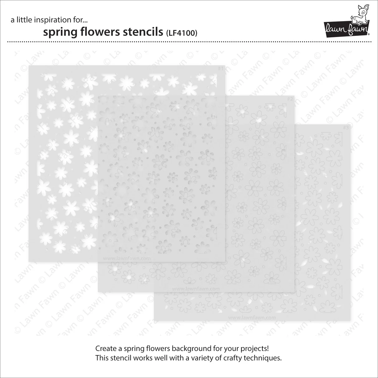 Lawn Fawn - Spring Flowers Stencil Set