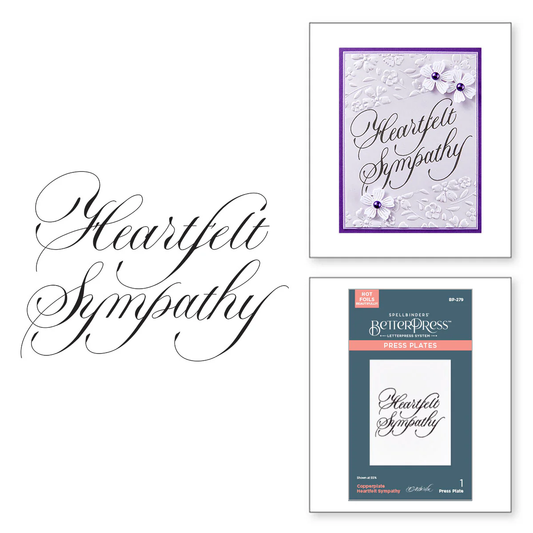 Spellbinders - BetterPress - Copperplate Heartfelt Sympathy Press Plate