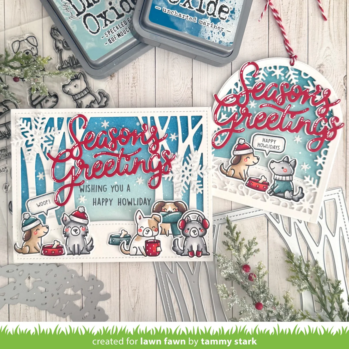 Lawn Fawn - Cozy Dogs Stamp, Die & Stencil Bundle